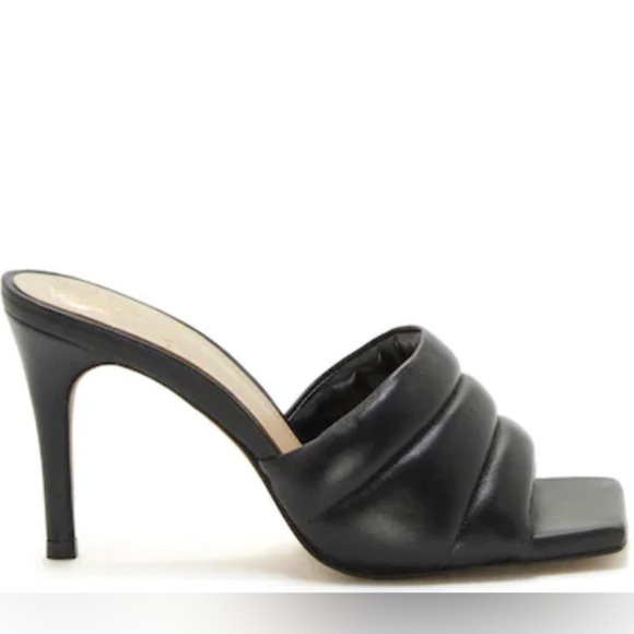 Vince Camuto Leather Black Square Toe Heels 8.5 NIB - Picture 9 of 9